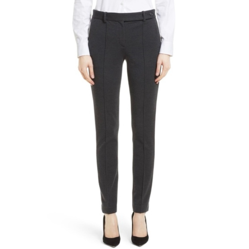 Theory Pintuck Knit Twill Slim  Straight  Leg Pants Sz 4